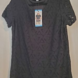 NWT Black short sleeve blouse